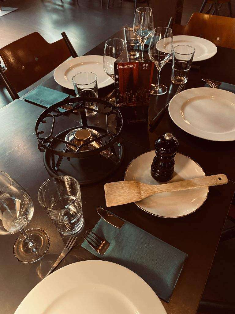 Genussabend Fondue Tisch